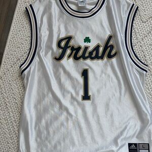 Adidas White Irish Jersey with Navy and Gold